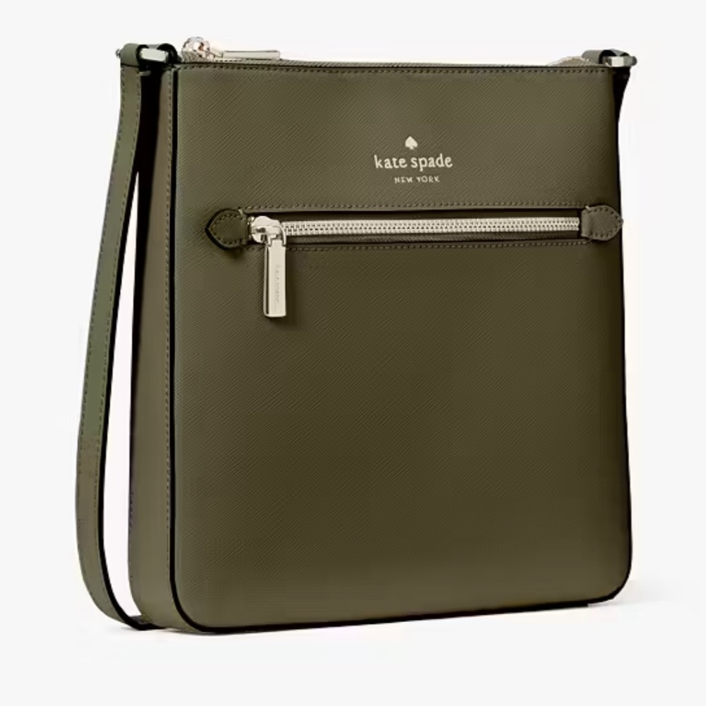 Sadie Large Crossbody Kate Spade Green Seaweed Purse with exterior pocket